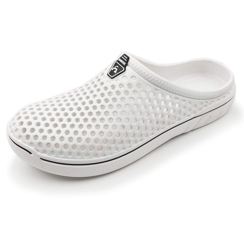 Amoji Garden Clogs Shower Sandals Yard Gardening Beach Water Plastic Rubber House Indoor YY161 White 6 Women/5 Men - Image 1